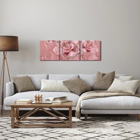 Obraz - Kvetinový dekor (s hodinami) (90x30 cm)