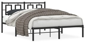 Kovový rám postele s čelom čierny 140x190 cm 374241