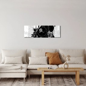 Obraz - Zrodený na jazdu (s hodinami) (90x30 cm)