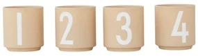 Súprava 4 hrnčekov z imitácie porcelánu Design Letters, 0,5 l