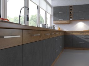 Luxusná kuchyňa Verizon 240cm s umývačkou, dub Lancelot / matera