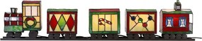Stolná farebná Tiffany lampa Train - 100*9*20 cm E14/max 5*7W