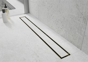 Mexen Flat nerezový sprchový žľab 100 cm (2v1) - vzor M13 , zlatá, 1510100-15