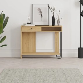 Konzolový stolík s doskou v dubovom dekore v prírodnej farbe 35x100 cm Saturne – Marckeric