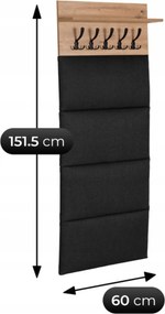 Vešiakový panel Vendeta (dub artisan + grafit) . Akcia -19%. Vlastná spoľahlivá doprava až k Vám domov. 1129288