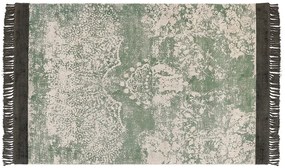 Viskózový koberec 140 x 200 cm zelená/béžová/čierna AKARSU Beliani