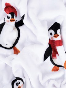 Predĺžené obliečky mikroplyš Exclusive – Tučniaci biele