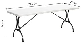 Cateringový stôl do záhrady rozkladací 240 cm