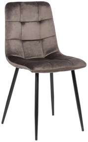 Jedálenská stolička Tilde ~ zamat, kovové nohy čierne - Sivá