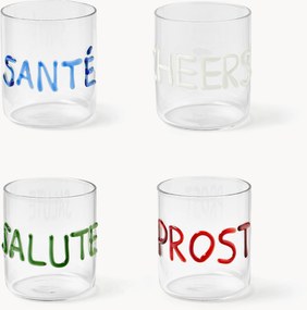 Ručne fúkané poháre Tutti, 4 ks