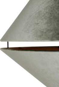 Mosadzná oblúková lampa s bielym a dvojitým zamatovým tienidlom zelená - XXL