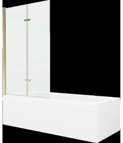 Mexen Vega obdĺžniková vaňa 160 x 70 cm s obkladom a 2-krídlovou zástenou 100 cm, Transparentné, Zlatá - 550116070X9210025000