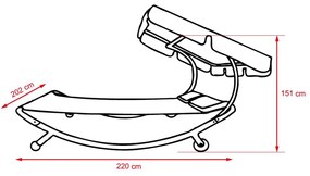 Relaxačné ležadlo pre 2 osoby  Craftfield BAHAMA 2017 -bežová
