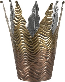 Zlatá kovová dekoratívne koruna - Ø 25 * 27 cm