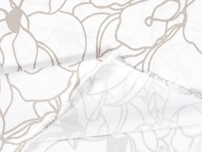 Biante Bavlnený záves Sandra SA-268 Béžové designové kvety na bielom 140x240 cm