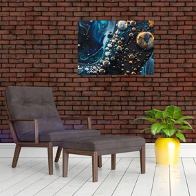 Sklenený obraz - Atramentové kvapky (70x50 cm)