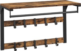 Nástenný predsieňový vešiak Houseland Fiji hnedý/čierny