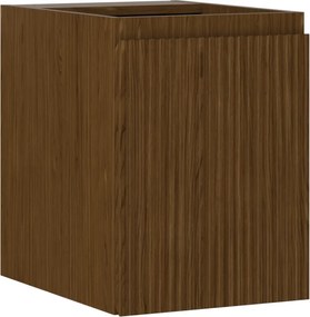 Mexen Rivel, kúpeľňová skrinka 35 cm, 1 dvierka, drážkovaná, orech, 91A21-03547-1-BF86