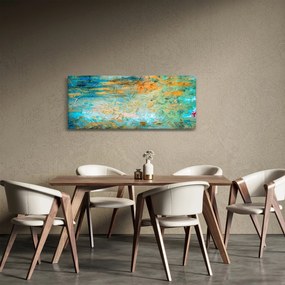 Obraz modrej abstrakcie (120x50 cm)