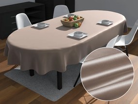 Biante Saténový oválny obrus polyesterový Satén LUX-010 Svetlo hnedý 120x140 cm
