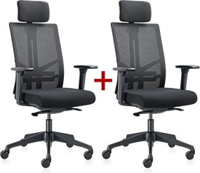 Kancelárska stolička WATT 1+1 ZADARMO, čierna