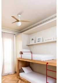 FARO 34281-11L - Stropný ventilátor KLIM S 1xE27/15W/230V borovica/biela + DO