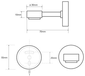 Sapho, X-ROUND mydeľnička magnetická chróm, XR802