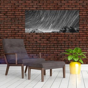 Čiernobiely obraz hviezdnej oblohy (120x50 cm)