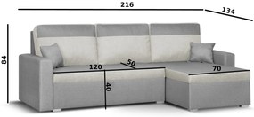 Rozkládací rohová sedací souprava ASTRA2 Hnědá/Světle hnědá