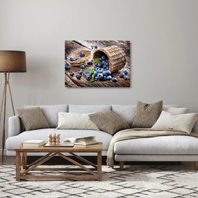 Sklenený obraz - Šťavnaté čučoriedky (70x50 cm)