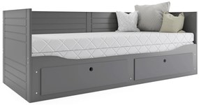 Interbeds Hermes Skladacia detská posteľ 80x160 grafitová (po rozložení 160x200cm)