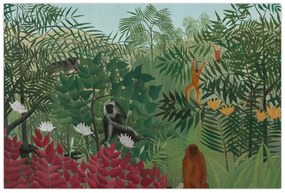 Obraz - Henri Rousseau, Tropical Forest with Monkeys, reprodukcia (90x60 cm)