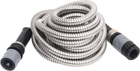 Záhradná hadica s tryskou, strieborná 0,6" 7,5 m, oceľ