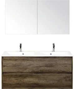 Kúpeľňová zostava Sanox Porto mramor skrinka 120 cm 2 zásuvky dub tmavý