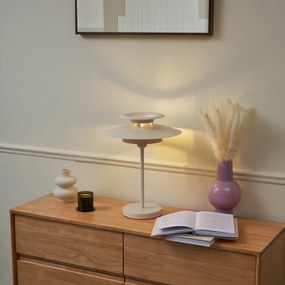 Retro stolná lampa béžová oceľ 45cm - Pauly