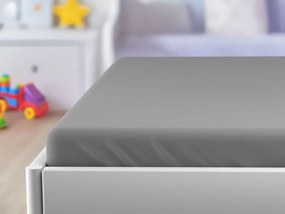Jersey plachta do detskej postieľky sivá 70 x 140 cm