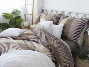 XPOSE® Bavlnené obliečky AGNES na dve postele - hnedé