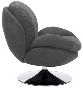 Otočné křeslo BRIGITTE tmavě šedé