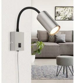 Globo 57911W - Flexibilná nástenná lampa ROBBY 1xGU10/25W/230V čierna/chróm