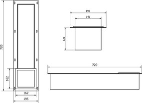 Mexen X-Wall-B, zapustený zásobník na WC papier, medená matná - 19C5