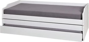 Sconto Posteľ s výsuvným lôžkom TRULA biela, 90x200 cm