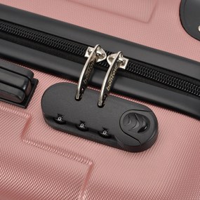 Stredný kufor so 4 kolieskami 65x44,5x27 cm, veľkosť M, farba Rose Gold