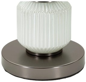 Sivá stolná lampa s textilným tienidlom (výška 57 cm) Bright – Mauro Ferretti