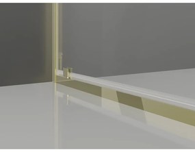 Mexen Exo, výklopný sprchový kút 100 x 100 cm, číre sklo, zlatá, 8181-100-100-50-00