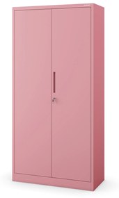 Uzamykateľná spoločenská skriňa DAWID, 900 x 1850 x 450 mm, Fresh Style: púdrovo ružová