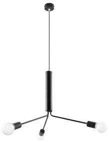 Luster na lanku DUOMO 3D 3xE27/60W/230V čierna