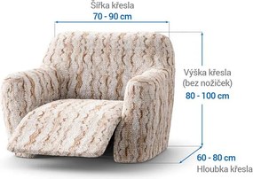 Bielastické poťahy OCEANO NOVÉ béžové relaxačné kreslo (š. 70 - 90 cm)
