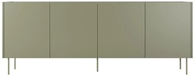 Komoda Desin 220 cm s 2 ukrytými zásuvkami - olivová / dub nagano