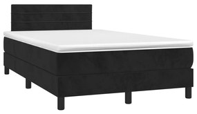 Boxspring posteľ s matracom a LED, čierna 120x190 cm, zamat 3270161