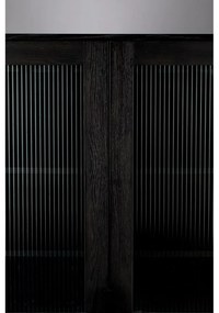 Čierna vinotéka z dubového dreva pre 20 fliaš, 89x181 cm Travis – Zuiver